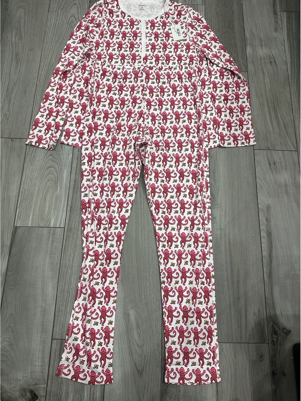 Roller Rabbit Women's Monkey Print Pajama Set Size S